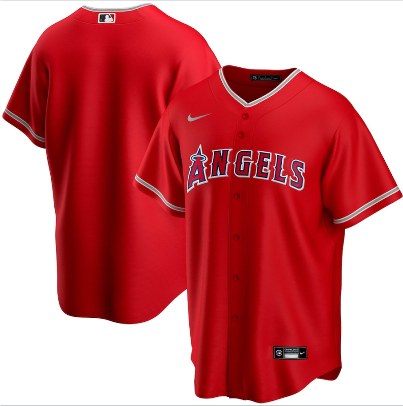 Men's Los Angeles Angels Red Base Stitched Jersey